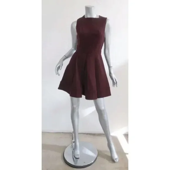 slim fit dress slacks Red Fit And Flare Dress Puff Sleeve main image 0